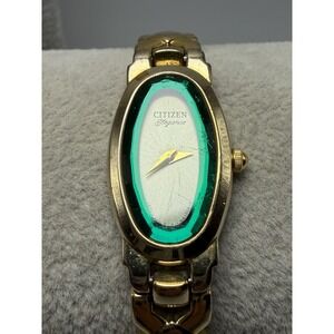 Citizen Elegance 5421-S49925 New Battery Ladies Watch 14MM 6.5" Green Dial